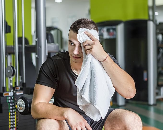 (Pack of 12 White Bath Towels Bulk 20x40 Inches -100% Cotton Economy Cheap Bath Towels for Commercial Uses, Gym, Salon, Spa & Hair - Quick Drying -Bath Towel Sets Bulk