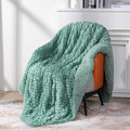 Topblan Sherpa Weighted Blanket for Adluts, Soft Cozy Jacquard Fleece Weighted Blankets Queen Size 20lbs, Thick Heavy Blanket for Sleeping, 60 x 80 inches, Sage Green