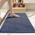 Bathroom Rugs Non Slip Washable, Super Absorbent Thin Bath Mat for Small Quick Dry Low Pile Bathroom Rug, (Navy Blue, 36″x24″)