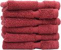 Luxury Hotel & Spa Collection, 100% Turkish Cotton 700 GSM Cloth, for Body wash, Makeup Remover & Facial Cleaning, Baby, face, Dobby Border Soft washcloths Towel Set 13" X 13", Cranberry, Set of 6
