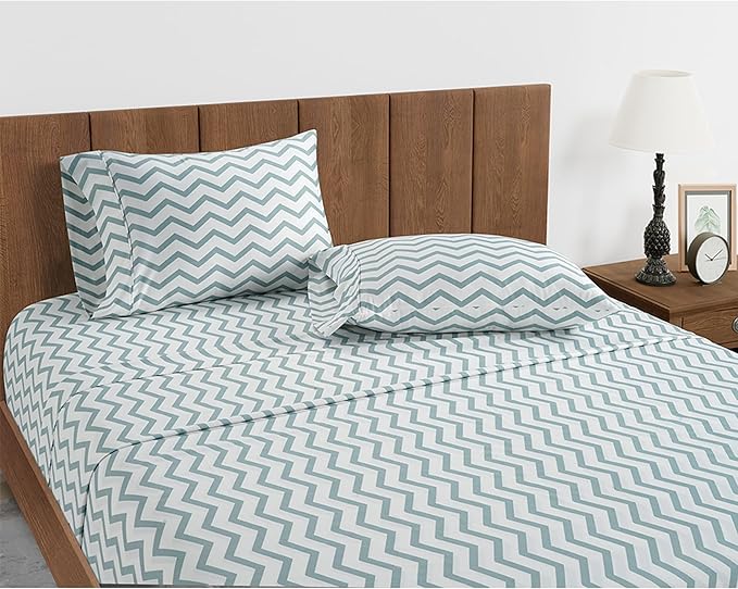 LANE LINEN Twin XL Sheets for Adjustable Bed Split King – 450 Thread Count 100% Cotton Bedsheets, Soft & Breathable Sateen Sheets, 15” Deep Pocket Fitted Sheet, Premium Hotel Quality, Chevron