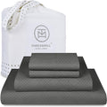 Threadmill Luxury 100% Cotton Queen Bed-Sheets - 800 Thread Count Jacquard Celine Dark Grey, Better Than Egyptian Cotton,4 Pc Striped Bed Set, Damask Sheets with Elasticized Deep Pocket