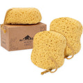 myHomeBody Bath Sponge, Foam Loofah, Body Scrubber for Bathing, Exfoliating Shower Pouf for Shower – Large Size, Lots of Lather, Curvy, 3 Pack