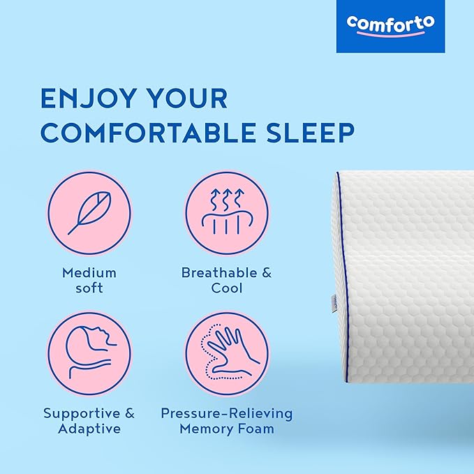 Cooling Cervical Pillow – Memory Foam Contour Neck Pillow for Sleeping – Orthopedic Cooling Pillow for Neck and Shoulder Pain Relief