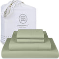 Threadmill 100% Cotton Deep Pocket/Soft/Fade Resistance, 500 Thread Count, Solid 4-Piece Full Size Bed Sheet Set (1 Flat, 1 Fitted Sheet, 2 Pillow Covers), Sage Green