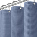 Waffle Weave Shower Curtain - Moonlight Blue Cotton Fabric Texture Heavyweight Shower Curtain for Bathroom,Washable,72Wx75L
