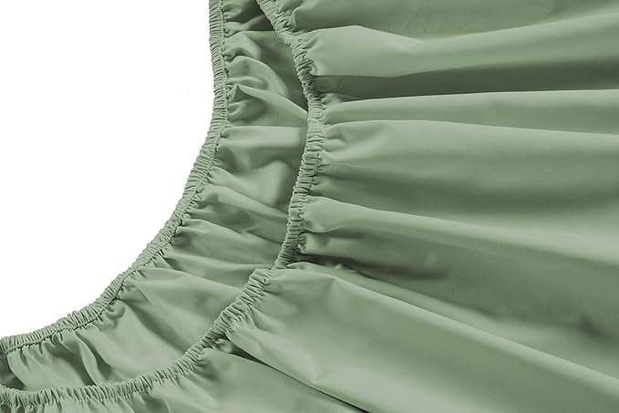 LANE LINEN Full Size Sheet Set - 100% Cotton Bed Sheets, 450 Thread Count Soft Satin Sheets, Breathable Bedding Sheets & Pillowcases, 4PC Full Bed Sheets Set, Deep Pocket Sheets - Iceberg Green