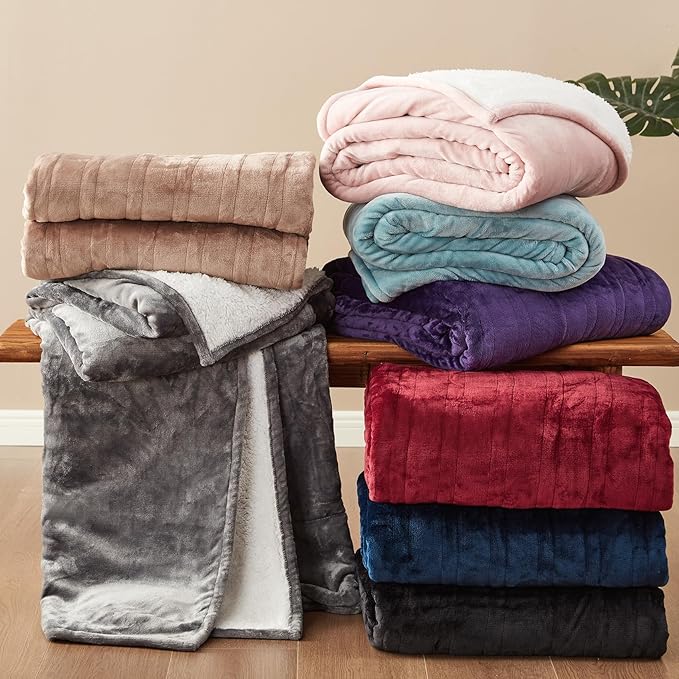 EHEYCIGA Heated Blanket Electric Blanket Twin - Heating Blanket with 5 Heating Levels & 10 Hours Auto Off, Soft Cozy Sherpa Washable Blanket with Fast Heating, 62 x 84 Inches, Pink