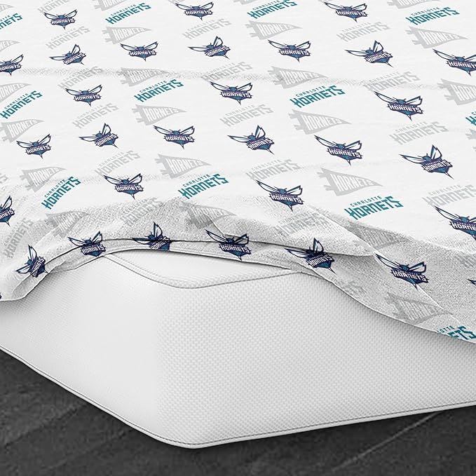Northwest Officially Licensed Charlotte Hotnets NBA Twin Size Sheet Set – Soft Team Logo Bedding for Dorms, Bedrooms, Fan Caves & Game Day Style