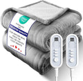 Electric Heated Blanket Queen, Ultra‑Cozy Premium Flannel & Sherpa, Even Heat Distribution & Stable Temp, 1–10H Auto‑Off, 8 Temps (86–125.6°F), Overheat Protection, Ideal Gifts for Grandma