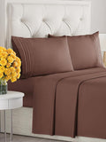 Copper Brown Oeko-Tex Hotel Luxury Durable Bed Sheets - Full Size 4 Piece Sheet Set - Extra Soft, Breathable And Cooling Sheets - Deep Pockets, Easy-Fit & Wrinkle-Free