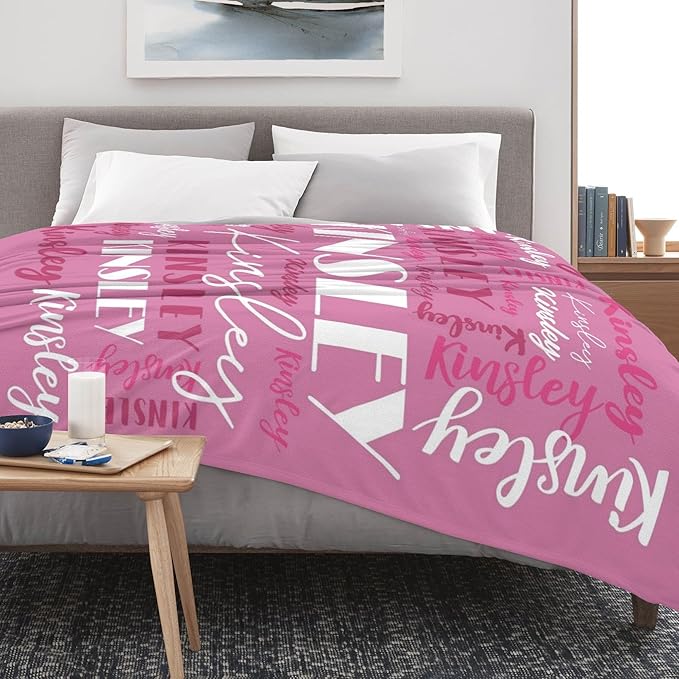 Name Blanket Personalized Blanket for Adult Kids Flannel Customize Throw Blanket Custom (Color 06, 30 x 40 Inches)