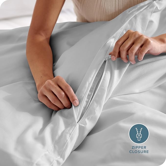 Bare Home Bedding Duvet Cover California King Size - Premium 1800 Super Soft Collection - Lightweight, Cooling - Soft Breathable Bedding Duvet Cover (Cal King, Cloud Grey)