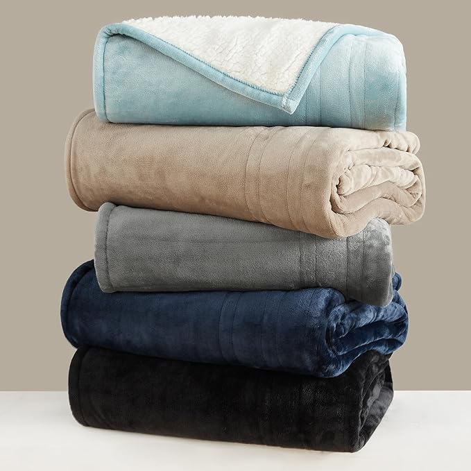 EHEYCIGA Heated Blanket King Size - 9 Heating Levels, 10 Hour Auto Off, Soft Cozy Sherpa, Dual Control, 90 x 100 Inches