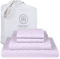 Threadmill Cotton Full Size Sheet Set | 500 Thread Count 100% Cotton Sheets for Full Size Bed | Damask Jacquard Full Bed Sheets Set 16” Deep Pocket | Soft Sateen 4-Piece Cooling Bedding Set | Lilac