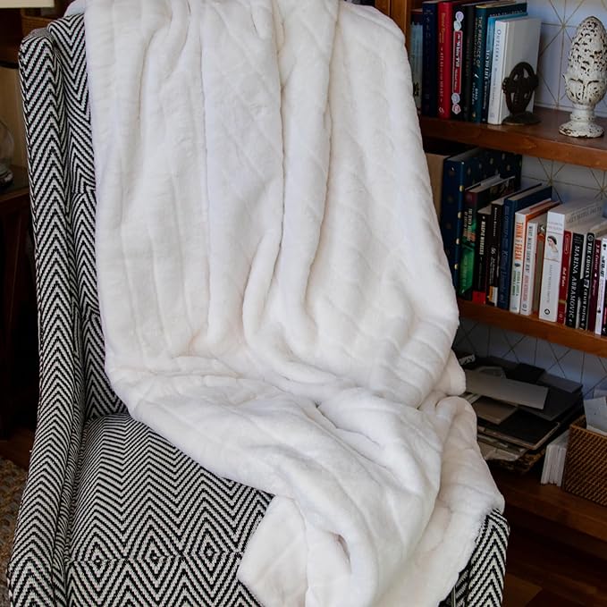 Minky Designs Polar Bear Minky Blanket – Ultra Soft Faux Fur Throw Blanket for Couch, Bed & Home – Fluffy, Warm & Luxurious – Posh Collection (X-Large, 60x84)