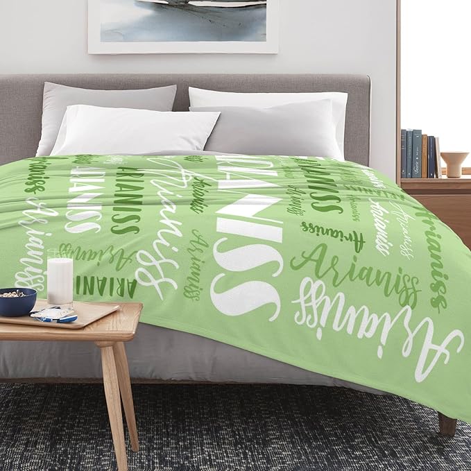 Name Blanket Personalized Blanket for Adult Kids Flannel Customize Throw Blanket Custom (Color 03, 50 x 60 Inches)