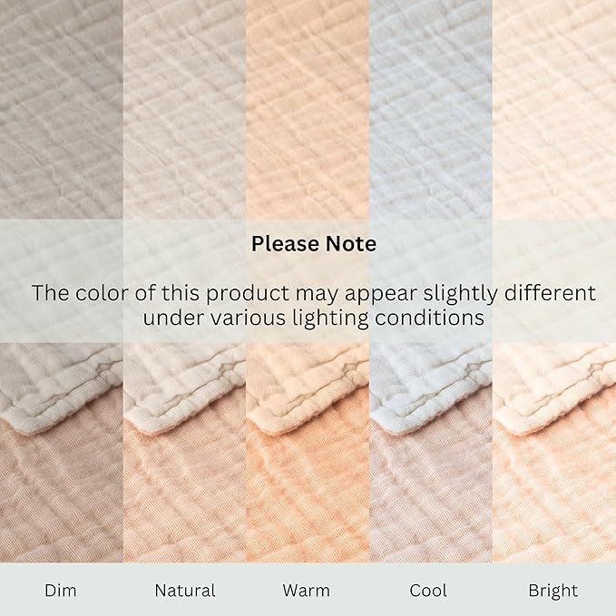 Salt Earth 100% Cotton Muslin Blanket, Gauze Blanket 50"X60" Throw with Tassel 6 Layered, Couch, Bed, Living Room, Home,Lightweight & All Season Blankets & Throws, Skin Friendly (Rose Dust/Moonbeam)