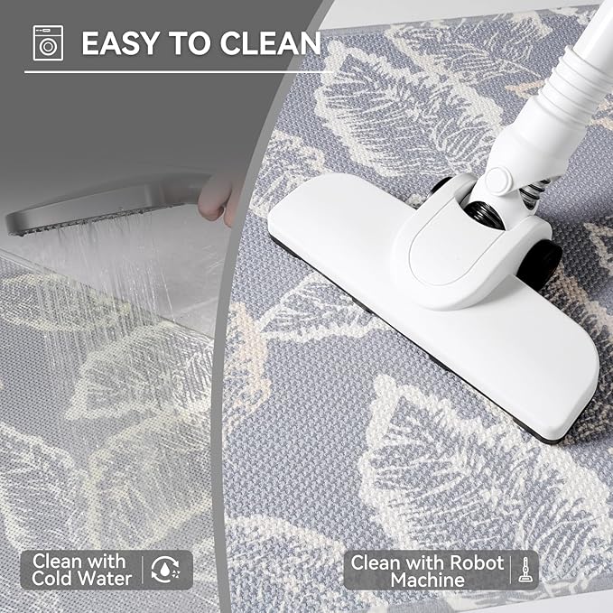 Half Circle Bath Mat,Thin Bathroom Rugs Fit Under Door Quick Dry Non Slip Washable Bathroom Mat with Rubber Backing,Absorbent Woven Half Round Shower Rug