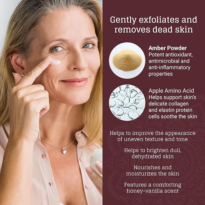 AVYA Honey + Amber Exfoliating Scrub (Travel Size - 1 fl oz) - Deep Cleansing with Honey's Antioxidant Power and Bamboo for Refined Texture and Intense Moisturization