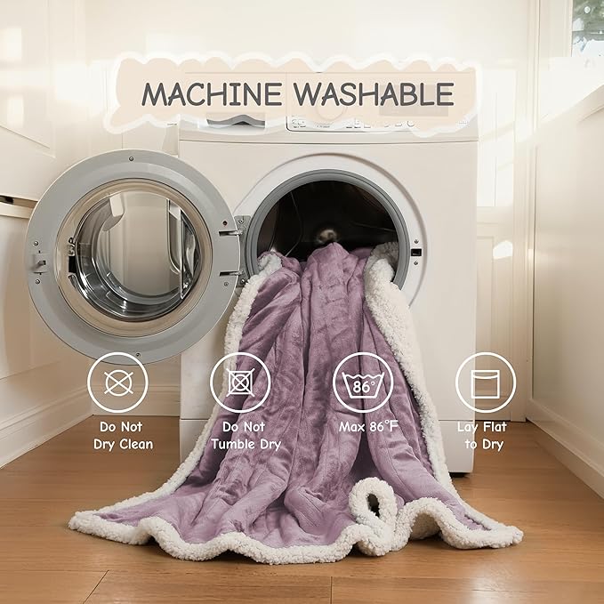 Electric Heated Blanket Queen Size 84"x90", Soft Flannel with Dual Controllers & Overheat Protection, 6 Adjustable Heat Settings & 10-Hour Auto-Off Timer, Fast Heating for Winter Comfort, Purple