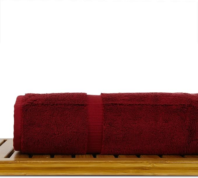 Luxury Hotel & Spa Ultra Soft Bath Towels 100% Turkish Cotton - Cranberry - Set of 2