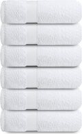 Infinitee Xclusives White Hand Towels for Bathroom - Set of 6 (16x28 inches) 600 GSM, 100% Cotton Ultra Soft, Quick Drying, Hotel Quality Hand Towel Set (Brilliant White, Hand Towels)