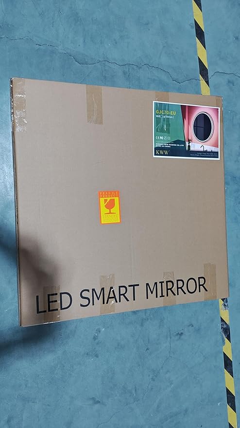 KWW 28 Inch Large Modern LED Round Bathroom Vanity Mirror, Color Temperature Adjustable, Anti-Fog Dimmable Lights, Easy to Install, Wall Mounted Makeup Mirror with Smart Touch Button