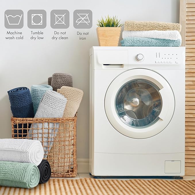 Madison Park Splendor Reversible 100% Cotton Tufted Bathroom Rug-3000 GSM Hotel Quality Luxurious Plush Medium Pile Bath Mat Absorbent, Quick Dry, Shower Room Décor, 24x72, Grey