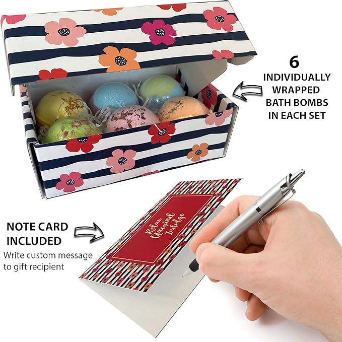 Bath Bombs for Women Gift Set - 24 Natural & Organic Bath Bombs with Essential Oils & Moisturizing Shea Butter, Spa Selfcare Gift, Stocking Stuffers, Christmas Gifts for Her, Women, Kids, Teen Girls