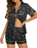 Ekouaer Pajamas for Women Set Silk Satin Pjs Shorts Sleepwear 2 Piece Loungewear S-XXL