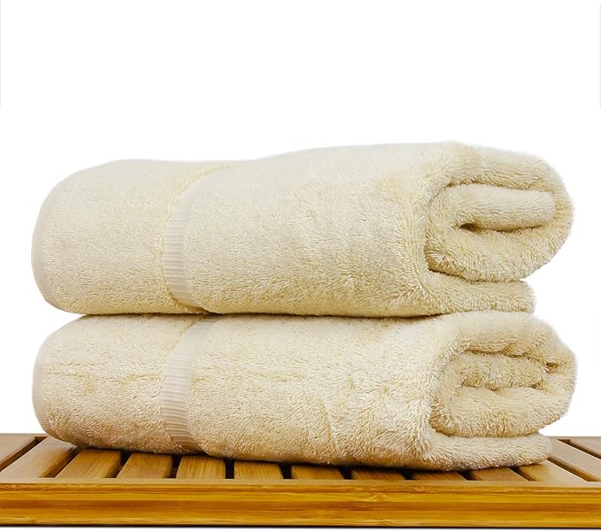 Luxury Hotel & Spa Ultra Soft Bath Towels 100% Turkish Cotton - Driftwood - Set of 2