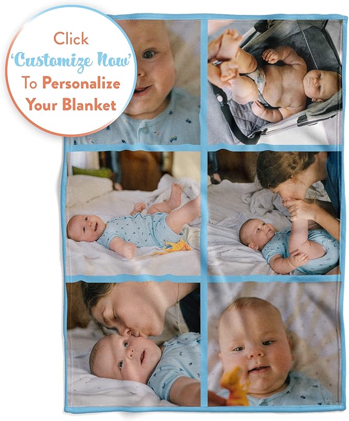 Ships Next Day, Custom Blanket with Picture - Printed in USA, Personalized Photo Blanket (Sherpa – 50x60)