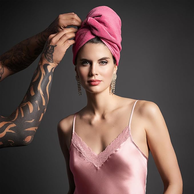 Fromm Softees Microfiber Salon Hair Towels for Hairstylists, Barbers, Spa, Gym in Hot Pink/Orange, 16" by 29", 10 Count Perfect Hair Care Towel for Drying Curly, Long, Wavy Hair