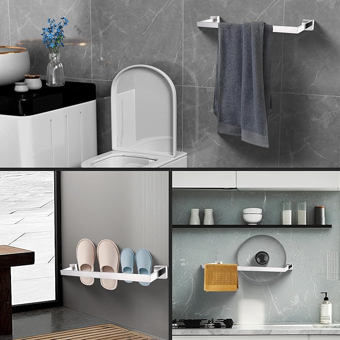 LANC 2 Pack 20 Inch Bathroom Towel Bars Brushed Nickel Bathroom Square Towel Racks Kitchen Hand Towel Holders Total-22 Stainless Steel Wall Mount Shower Towel Hanger Rods,A8804-5BN