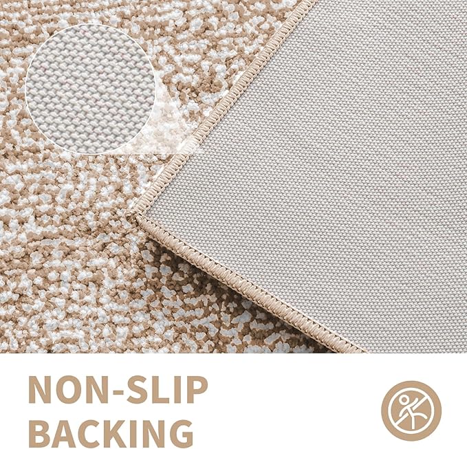 CozeCube Bath mats for Bathroom Non Slip, Fluffy Absorbent Microfiber Bath mat Washable, Aesthetic Bathroom Rugs, Large Beige Bath mat, Beige, 36" x 24"