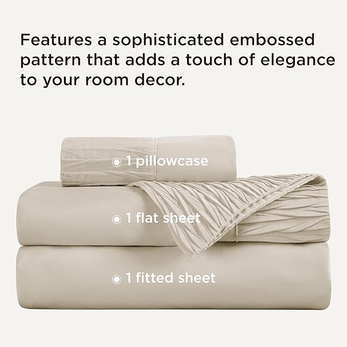 Bedsure Twin Sheets Set - 3 Pieces Soft Twin Bed Sheets - Breathable & Cooling - Hotel Luxury - Easy Care Polyester Microfiber Bedding for Women, Men, Linen
