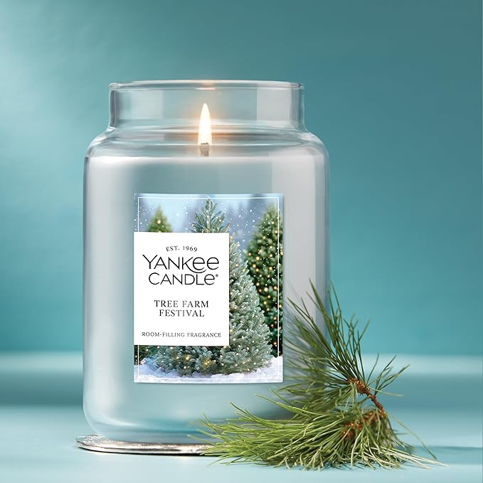 Yankee Candle Tree Farm Festival Scented Candle, 22oz Large Jar with up to 150 Hour Burn Time, Giftable, Holidays