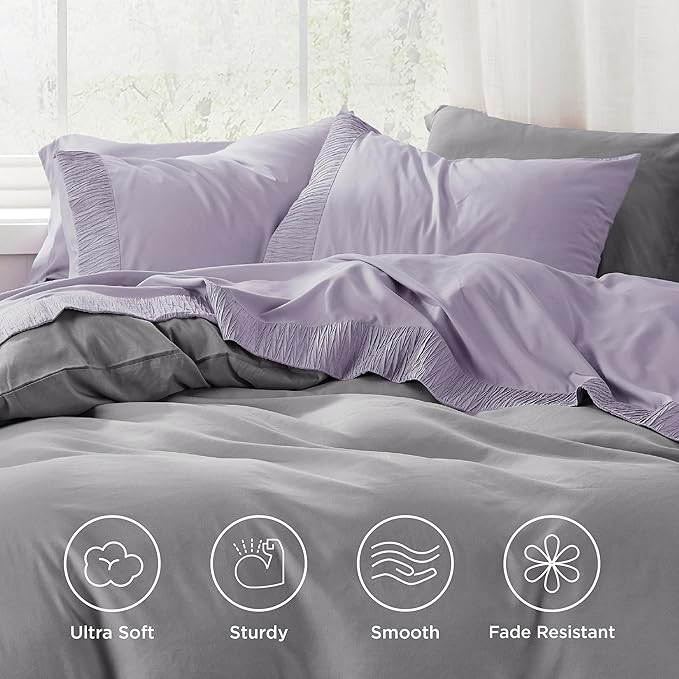 Bedsure Full Size Bed Sheets - 4 Pieces Soft Full Sheet Set - Breathable & Cooling - Hotel Luxury - Easy Care Polyester Microfiber Bedding for Women, Men, Lavender