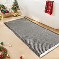 Waffle Runner Bath Mat - Long Boho Bathroom Rugs Non Slip Washable, Super Absorbent & Quick Dry, Soft Bath Mat Farmhouse Bathroom Decor, 24'' x 72'', Dark Grey and White
