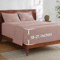Bedsure Deep Pocket Queen Sheets Set - Fits Mattresses Up to 21 Inches Thick - 4 Piece GentleSoft Bed Sheets, Moisture Wicking, Soft & Cooling Bedsheet & Pillowcases, Easy & Secure Fit, Dusty Pink