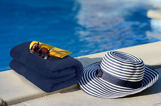 Utopia Towels Extra Large Bath Sheets 2 Pack, 35 by 70 Inches,100% Cotton Highly Absorbent & Quick Dry Bath Towel for Adults, Super Soft Towel, Navy