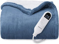 Bedsure Heated Blanket Throw Blanket - Fast Heating Electric Blanket, Soft Flannel Heated Throw with 4 Time Settings, 6 Heating Settings, Warm Gifts for Grandma (50x60 inches, Blue)