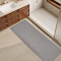 ZALL Grey Waffle Bath Mat,Super Absorbent Non Slip Long Bathroom Runner Rug,Gray 24X72inch,Machine Washable Ultra Soft Floor Mats