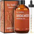 SU JUABA Sandalwood Oil 4 Fl Oz, 100% Natural Aromatherapy Oil for Diffuser,Skincare, Hair Care, DIY Fragrance, and Relaxation - 118ML