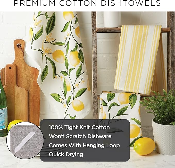 DII Happy Halloween Dishtowel Collection Embellished Cotton Kitchen Hand Towel Set, 18x28, Home Sweet Haunted Home, 3 Count