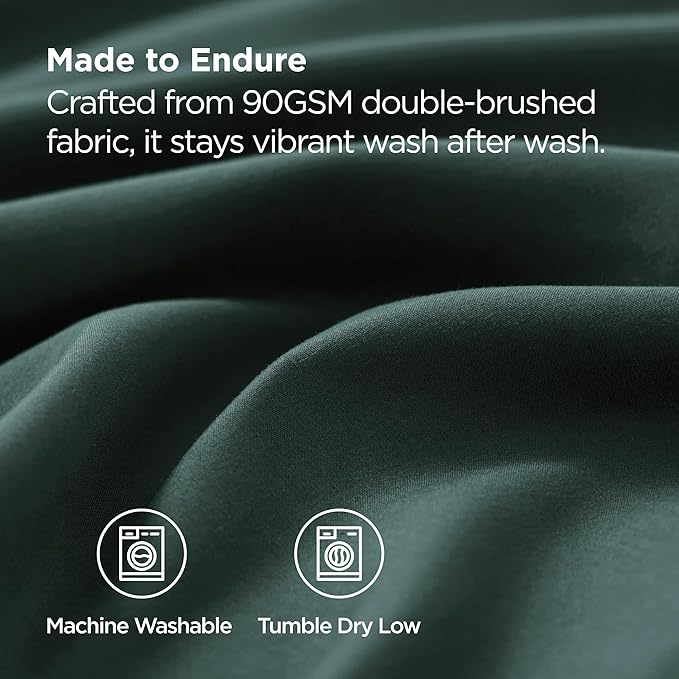 Bedsure King Size Pillow Cases Set of 2 - Forest Green Brushed Microfiber Pillowcases 2 Pack, Super Soft Pillow Case Cover with Envelope Closure, Wrinkle, Fade and Stain Resistant, 20x36 Inches
