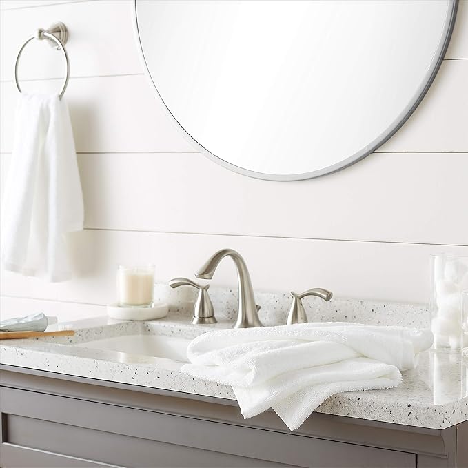 Amazon Basics Soft and Thick Cotton Hand Towels, 16 x 26 in, White, (Pack of 72)