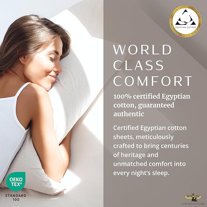 100% Egyptian Cotton Sheets California King Size | 1200 Thread Count | CEA Gold Seal Certified | Ultra Soft | Cooling for Hot Sleepers | 18" Deep Pocket | California King Size [White]