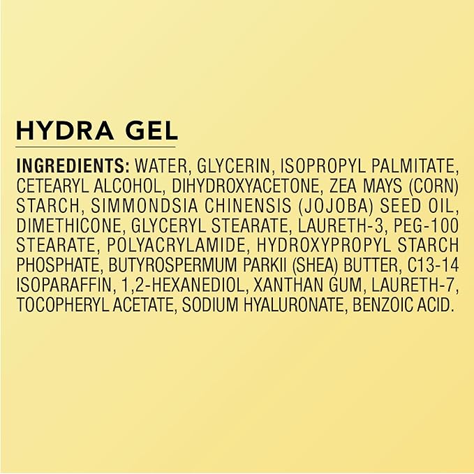 Jergens Natural Glow Hydra Gel Moisturizer, Hyaluronic Acid Tanning Lotion, Hydrating Tanning Gel, Fragrance-Free Self Tanner, Fair to Medium Skin Tones, 8.3 Fl Oz